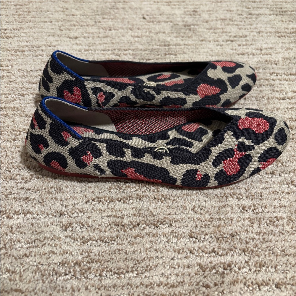 Rothy's Red Cat Leopard Print Flats 7.5
